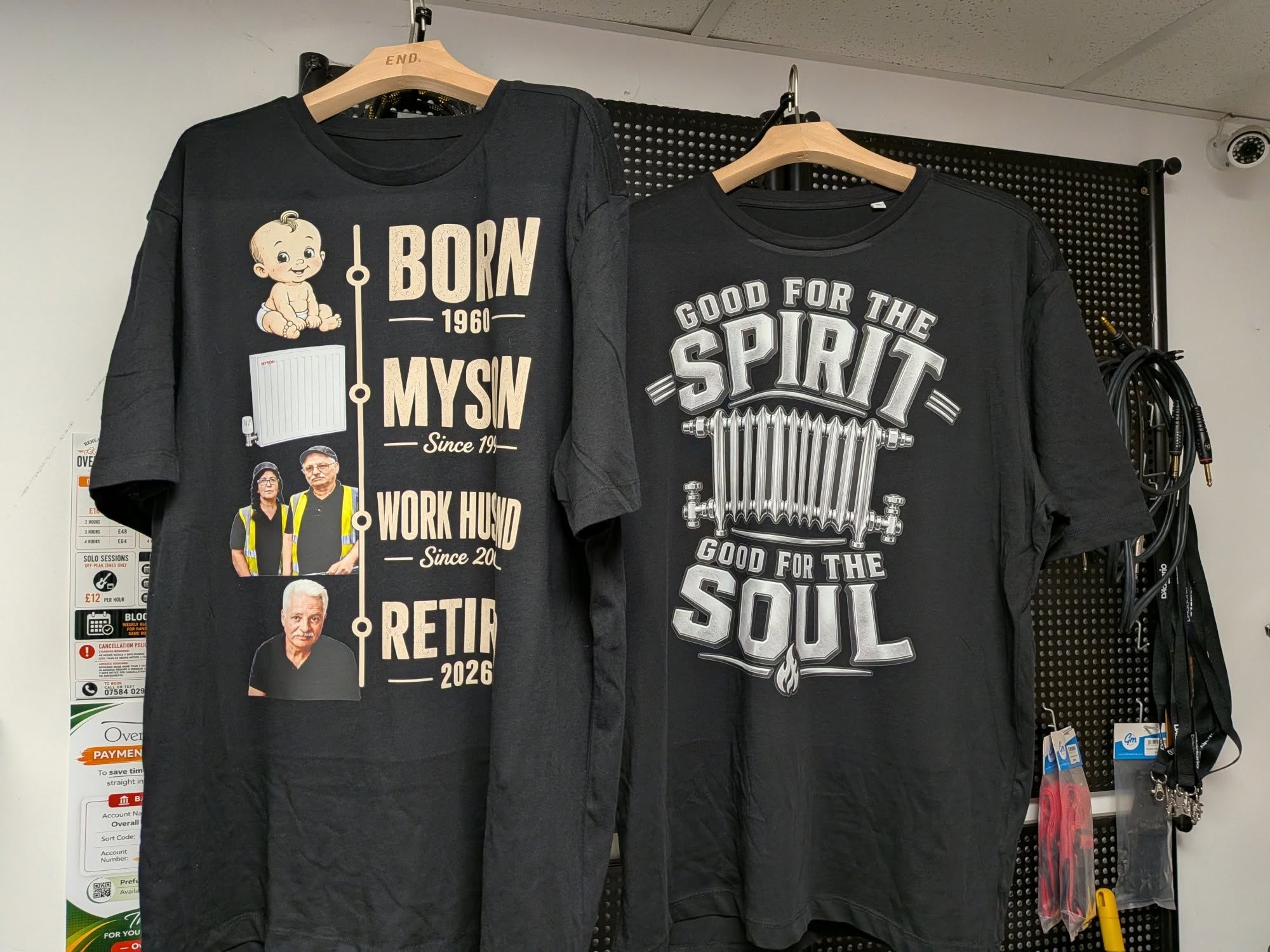 Personalised retirement and work T-shirts printed by Bonny Lad